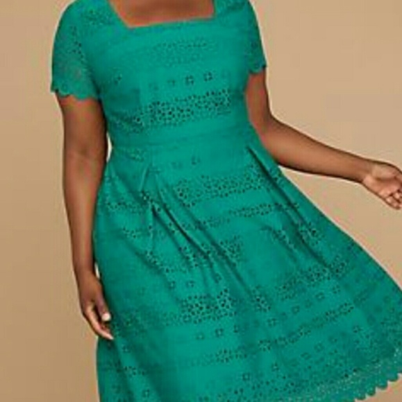 Lane Bryant Dresses & Skirts - Lane Bryant Teal Green Scallop Dress NWT